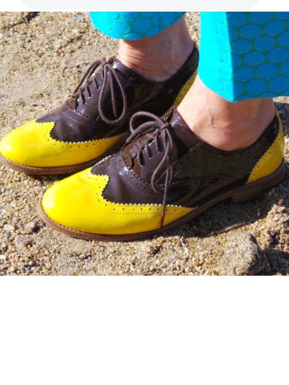 Boden  Authentic, leather, Unisex Yellow and Brown Oxfords
Size is 8 to 8.5